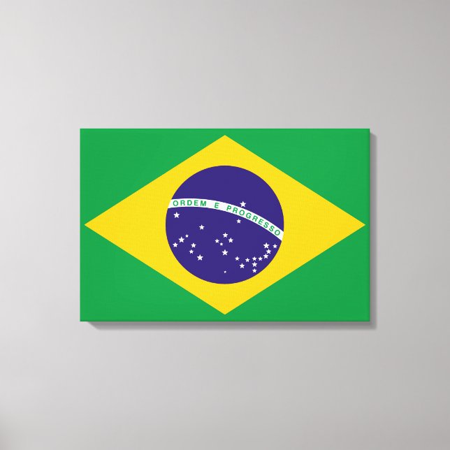 Flagge Brasiliens Bandeira do Brasil Leinwanddruck (Vorderseite)