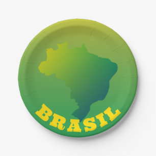 Flagge Brasiliens   Brasil Verde Amarelo Pappteller