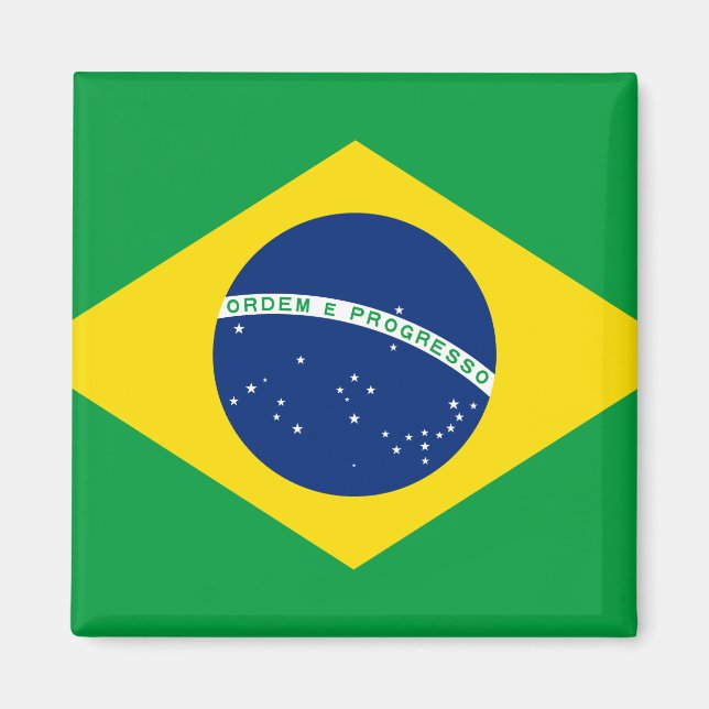Flagge Brasiliens (Brasilien) Magnet (Vorne)