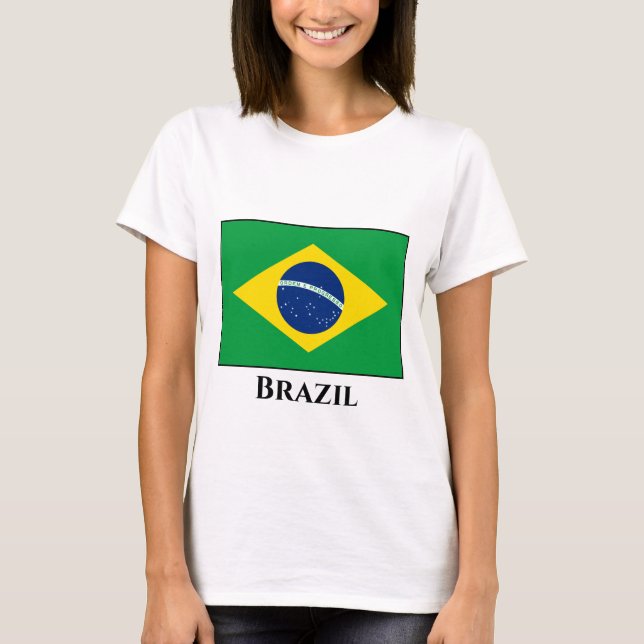Flagge Brasiliens (Brasilien) T-Shirt (Vorderseite)