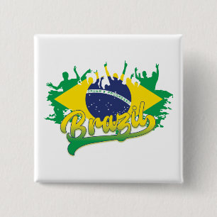 Flagge Brasiliens Button
