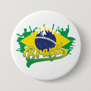 Flagge Brasiliens Button