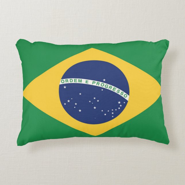 Flagge Brasiliens Dekokissen (Vorderseite)