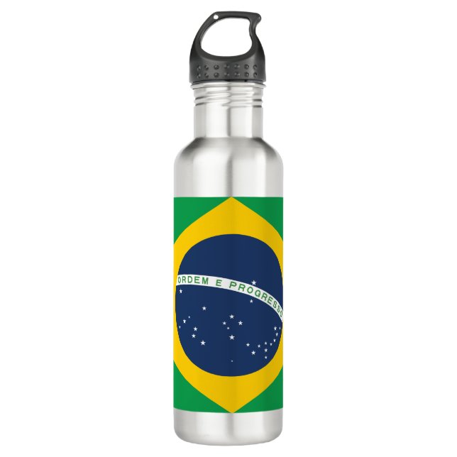 Flagge Brasiliens Edelstahlflasche (Vorderseite)