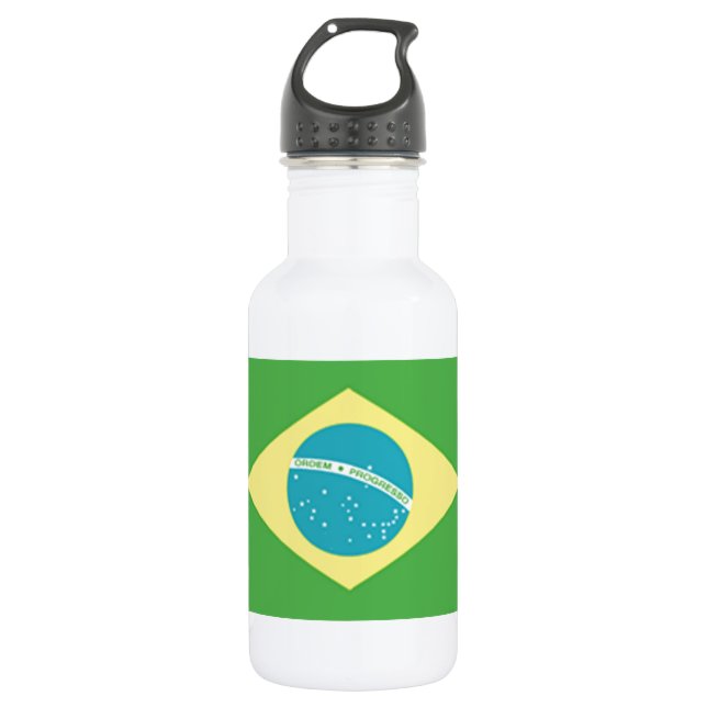 Flagge Brasiliens Edelstahlflasche (Vorderseite)