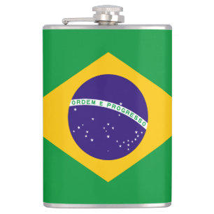 Flagge Brasiliens Flachmann
