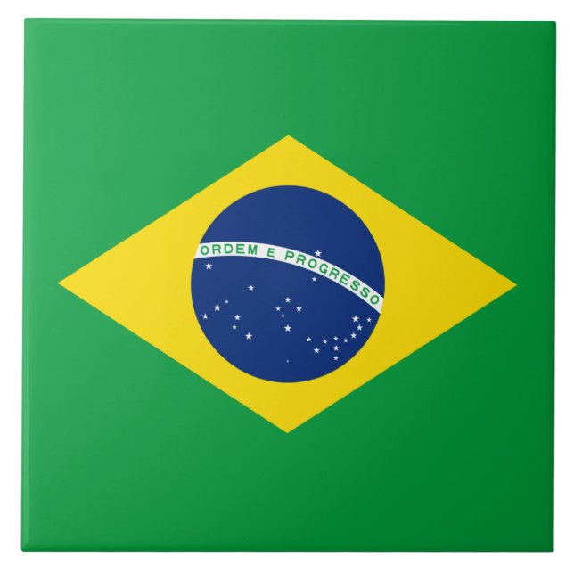 Flagge Brasiliens Fliese (Vorderseite)