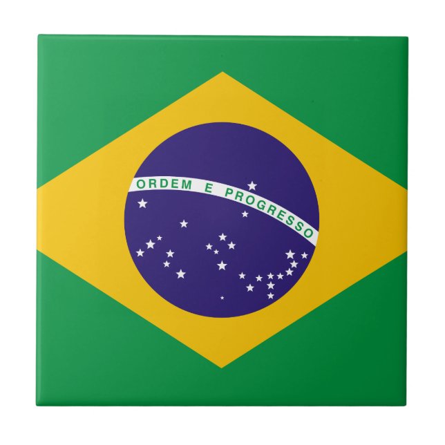 Flagge Brasiliens Fliese (Vorderseite)