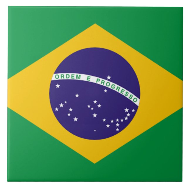 Flagge Brasiliens Fliese (Vorderseite)