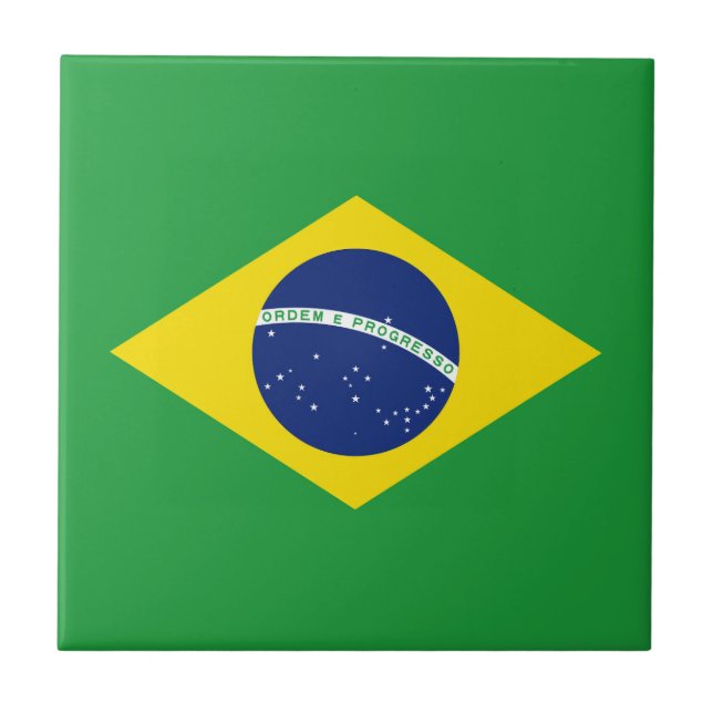 Flagge Brasiliens Fliese (Vorderseite)