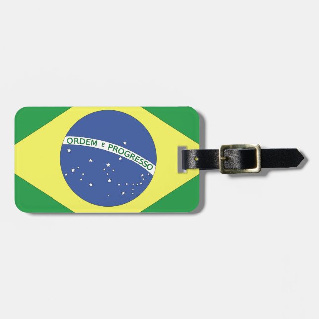 Flagge Brasiliens Gepäckanhänger (Vorderseite horizontal)