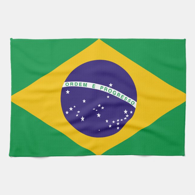 Flagge Brasiliens Geschirrtuch (Horizontal)