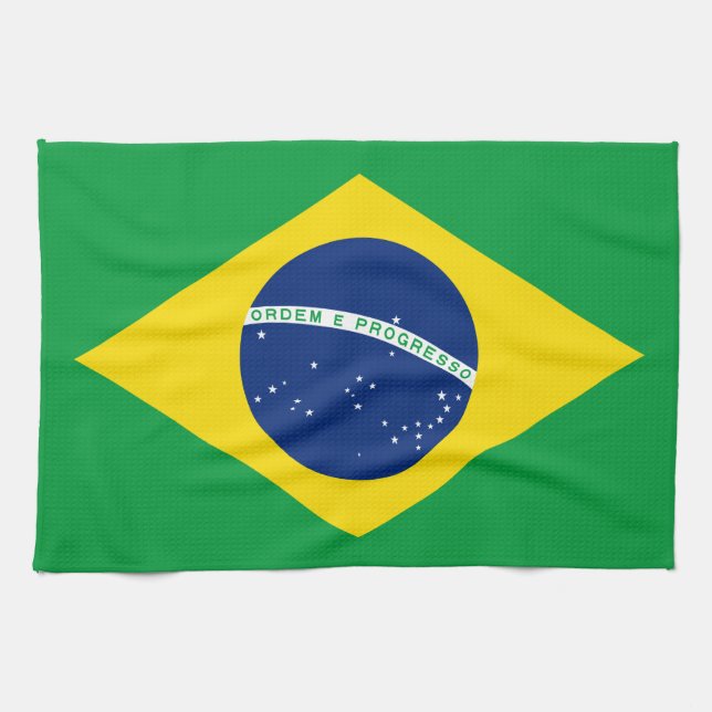 Flagge Brasiliens Geschirrtuch (Horizontal)
