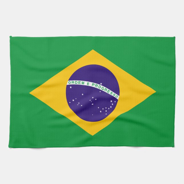 Flagge Brasiliens Geschirrtuch (Horizontal)