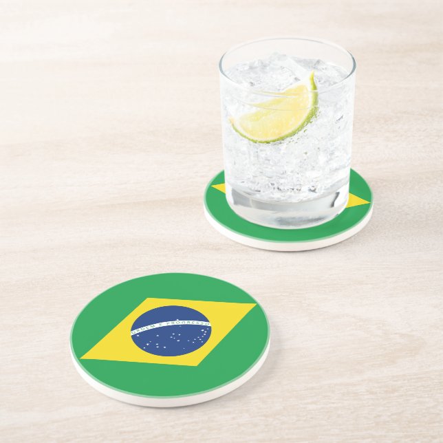 Flagge Brasiliens Getränkeuntersetzer (Seite)