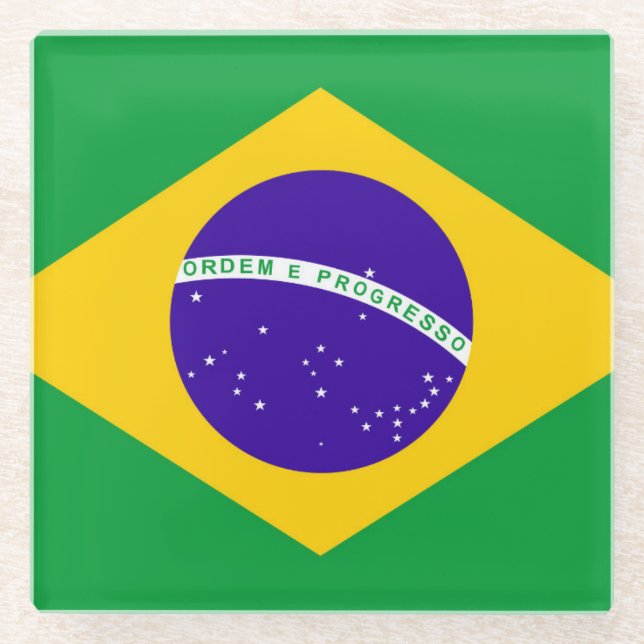 Flagge Brasiliens Glasuntersetzer (Vorderseite)