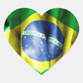 Flagge Brasiliens Herz-Aufkleber