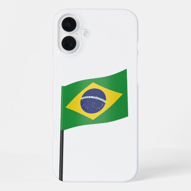 Flagge Brasiliens iPhone 16 Plus Hülle (Rückseite)