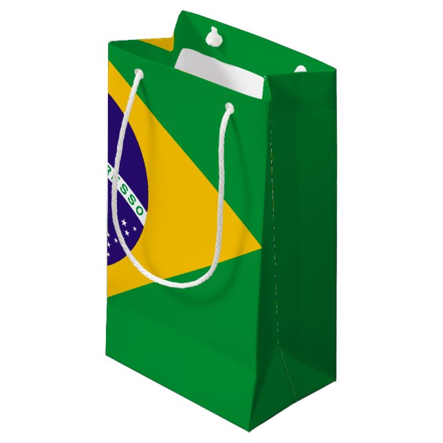 Flagge Brasiliens Kleine Geschenktüte (Vorderseite Schrägansicht)