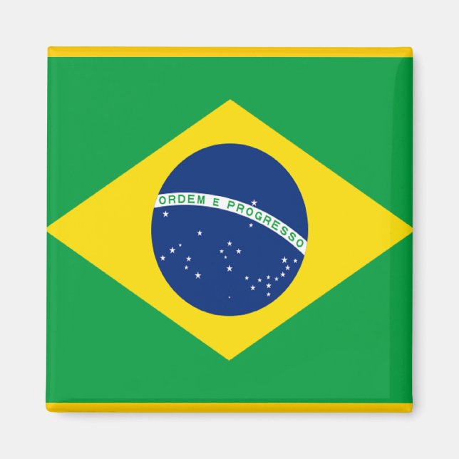 Flagge Brasiliens Magnet (Vorne)