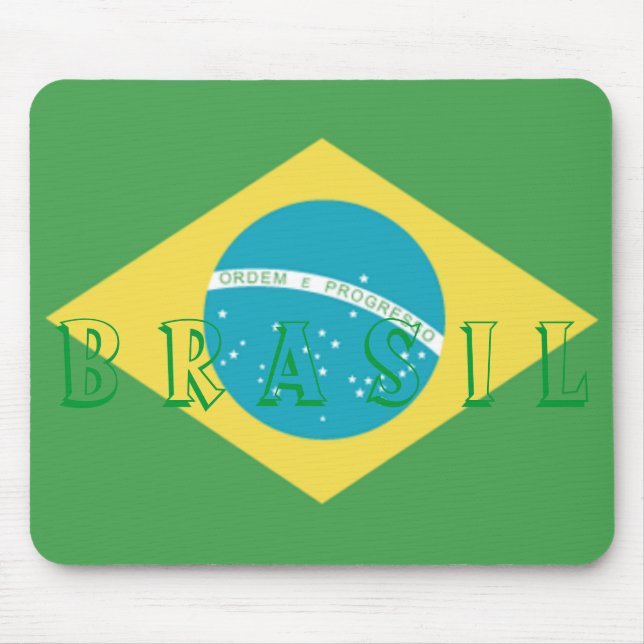 Flagge Brasiliens Mauspad (Vorne)