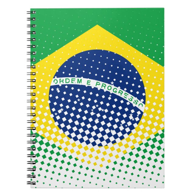Flagge Brasiliens mit Halftone-Effekt Notizblock (Vorderseite)