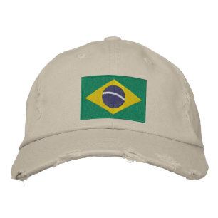 Flagge Brasiliens mit Personalisiertem Text Bestickte Kappe