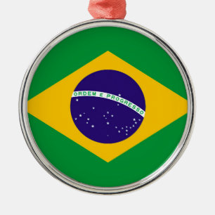 Flagge Brasiliens Ornament Aus Metall