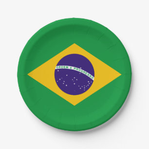 Flagge Brasiliens Pappteller