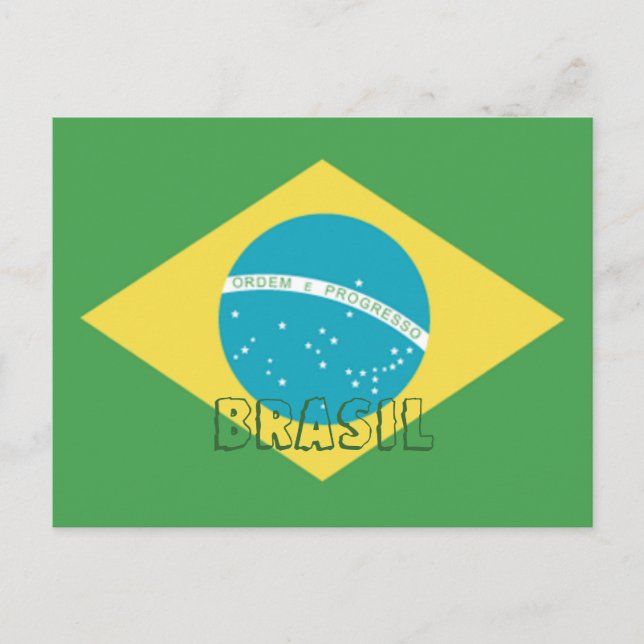 Flagge Brasiliens Postkarte (Vorderseite)