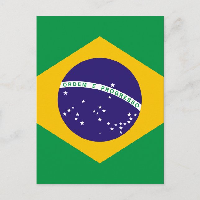 Flagge Brasiliens Postkarte (Vorderseite)