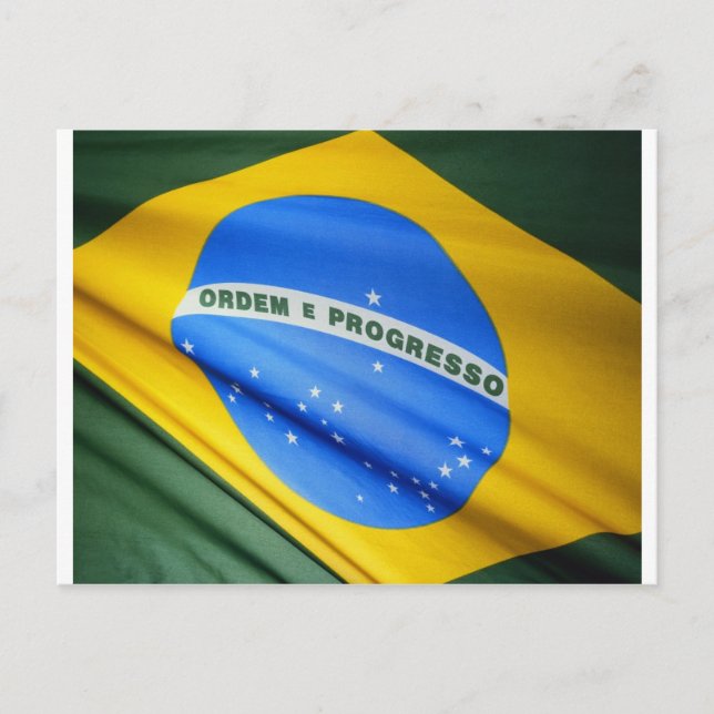 Flagge Brasiliens Postkarte (Vorderseite)