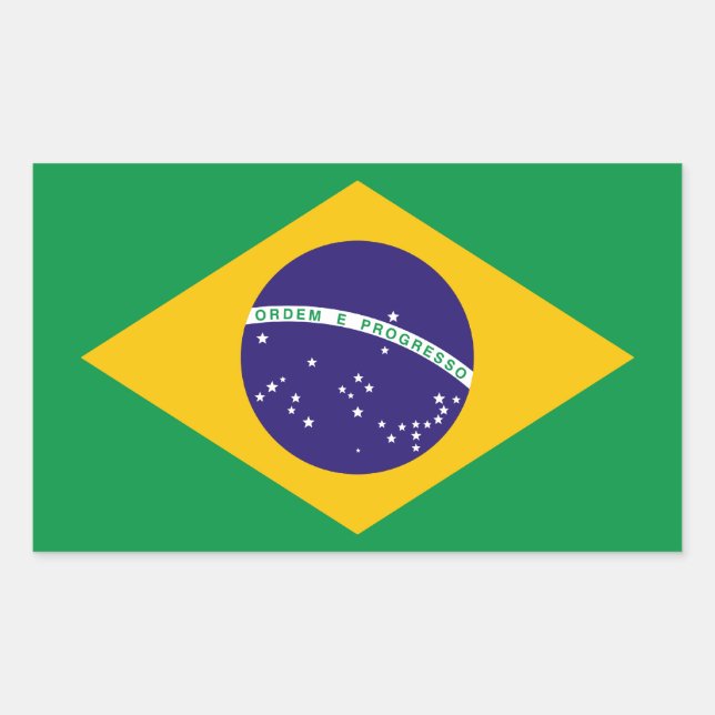 Flagge Brasiliens Rechteckiger Aufkleber (Vorderseite)