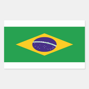 Flagge Brasiliens Rechteckiger Aufkleber