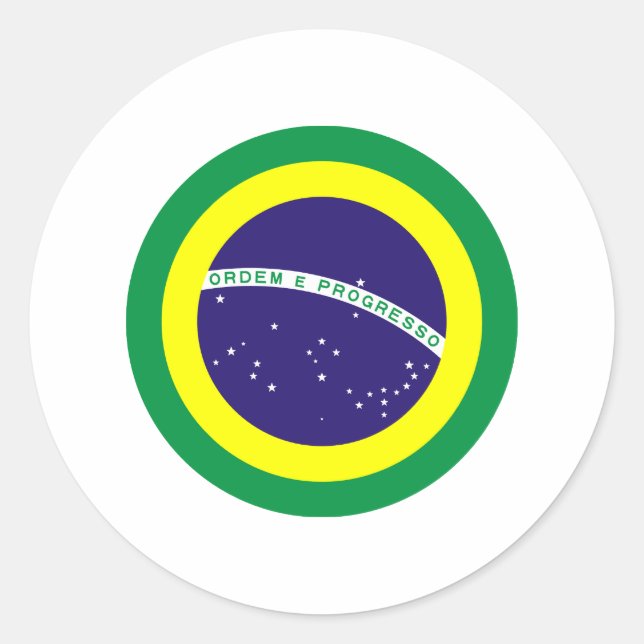Flagge Brasiliens Runder Aufkleber (Vorderseite)
