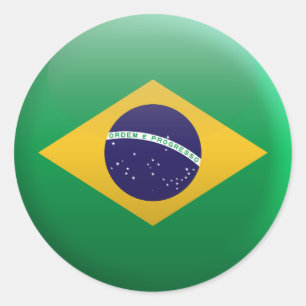 Flagge Brasiliens Runder Aufkleber