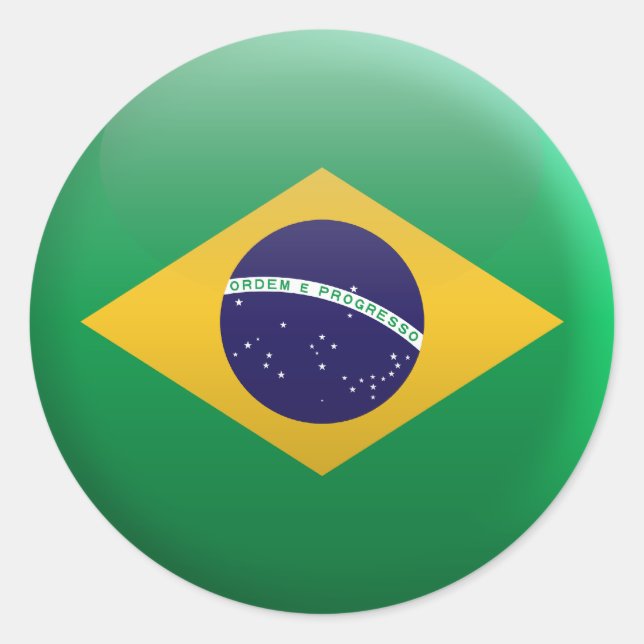 Flagge Brasiliens Runder Aufkleber (Vorderseite)