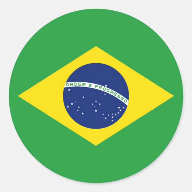 Flagge Brasiliens Runder Aufkleber (Vorderseite)