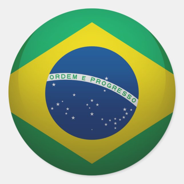 Flagge Brasiliens Runder Aufkleber (Vorderseite)