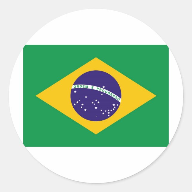 Flagge Brasiliens Runder Aufkleber (Vorderseite)