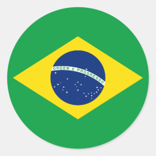 Flagge Brasiliens Runder Aufkleber