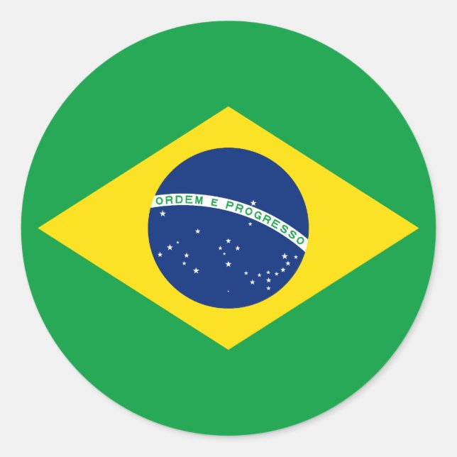 Flagge Brasiliens Runder Aufkleber (Vorderseite)