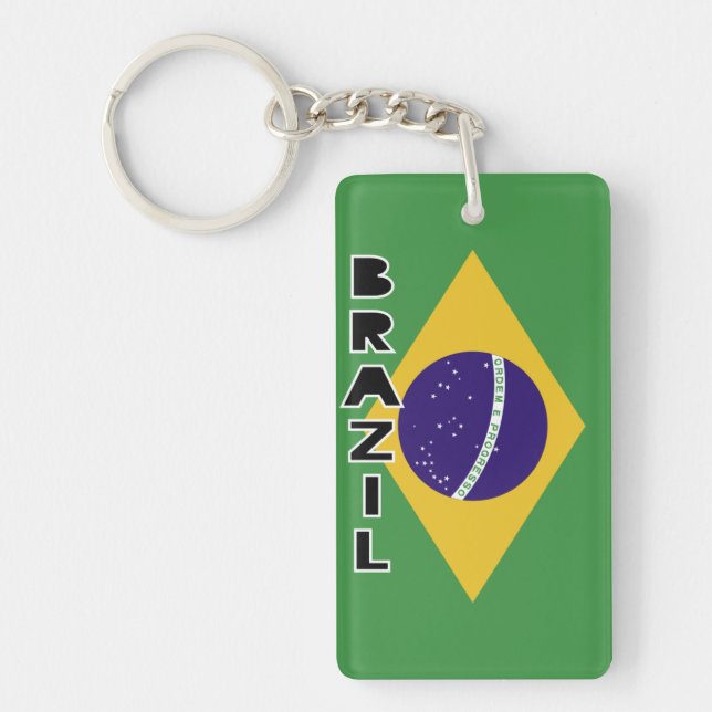 Flagge Brasiliens Schlüsselanhänger (Vorderseite)
