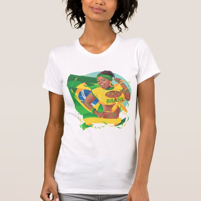 Flagge Brasiliens T-Shirt (Vorderseite)
