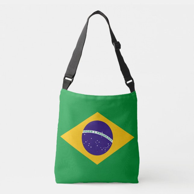 Flagge Brasiliens Tragetaschen Mit Langen Trägern (Vorderseite)