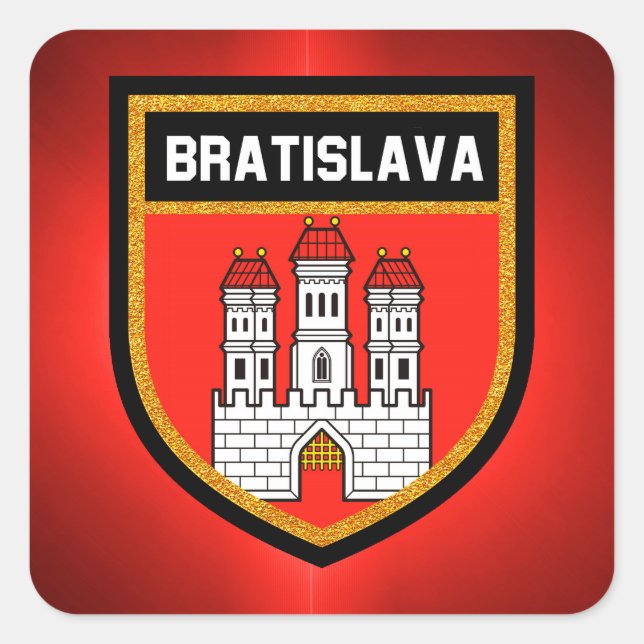 Flagge Bratislava Quadratischer Aufkleber (Vorderseite)