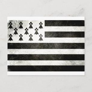 Flagge Bretagne Vintage Postkarte