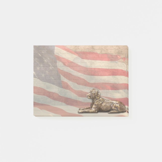 Flagge-Bronzehundepost-itanmerkungen Post-it Klebezettel (Vorderseite)