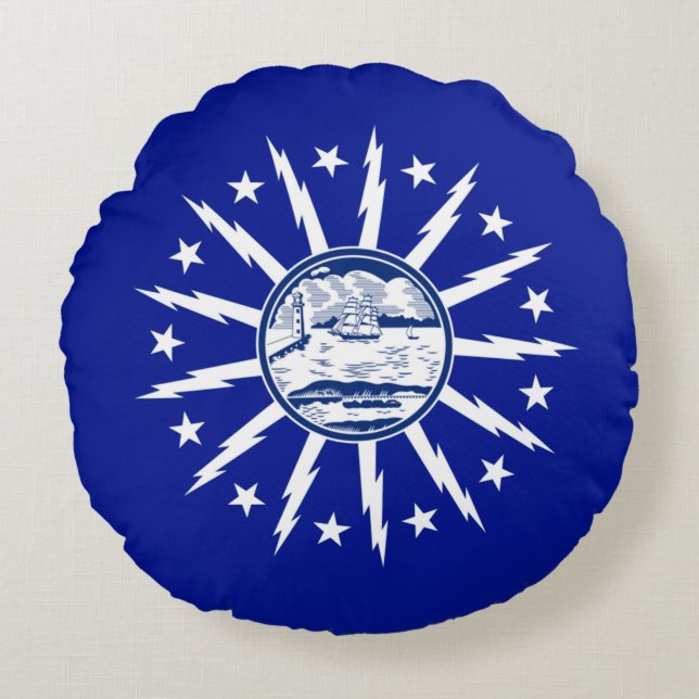Flagge Buffalo (New York) City Rundes Kissen (Vorderseite)