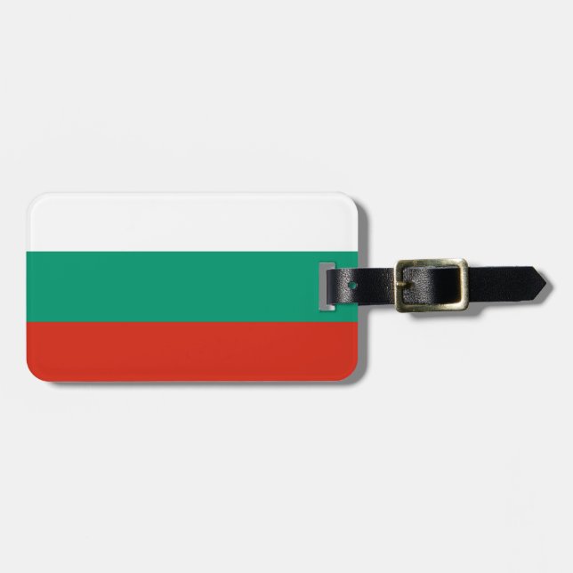 Flagge Bulgariens Easy ID Persönliche Daten Gepäckanhänger (Vorderseite horizontal)